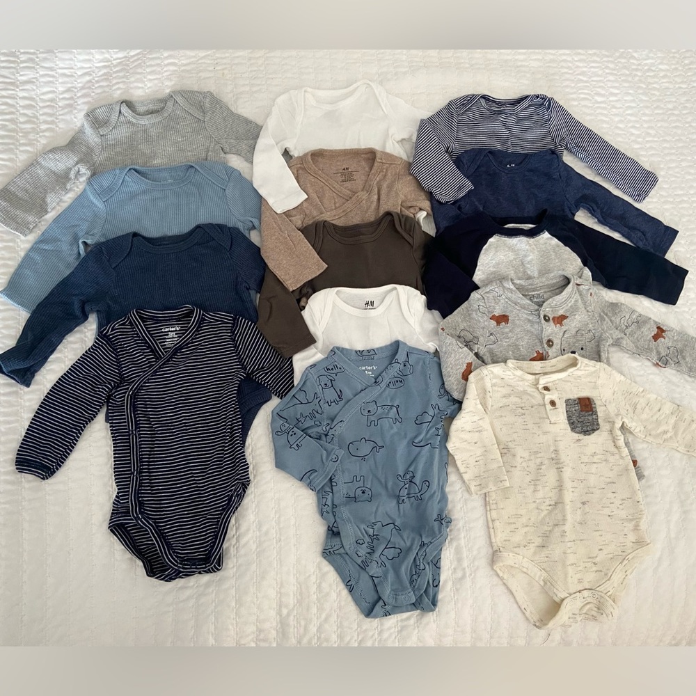 ALL 14 Long Sleeve Bodysuits H&M - Carters - Old Navy 3-6M